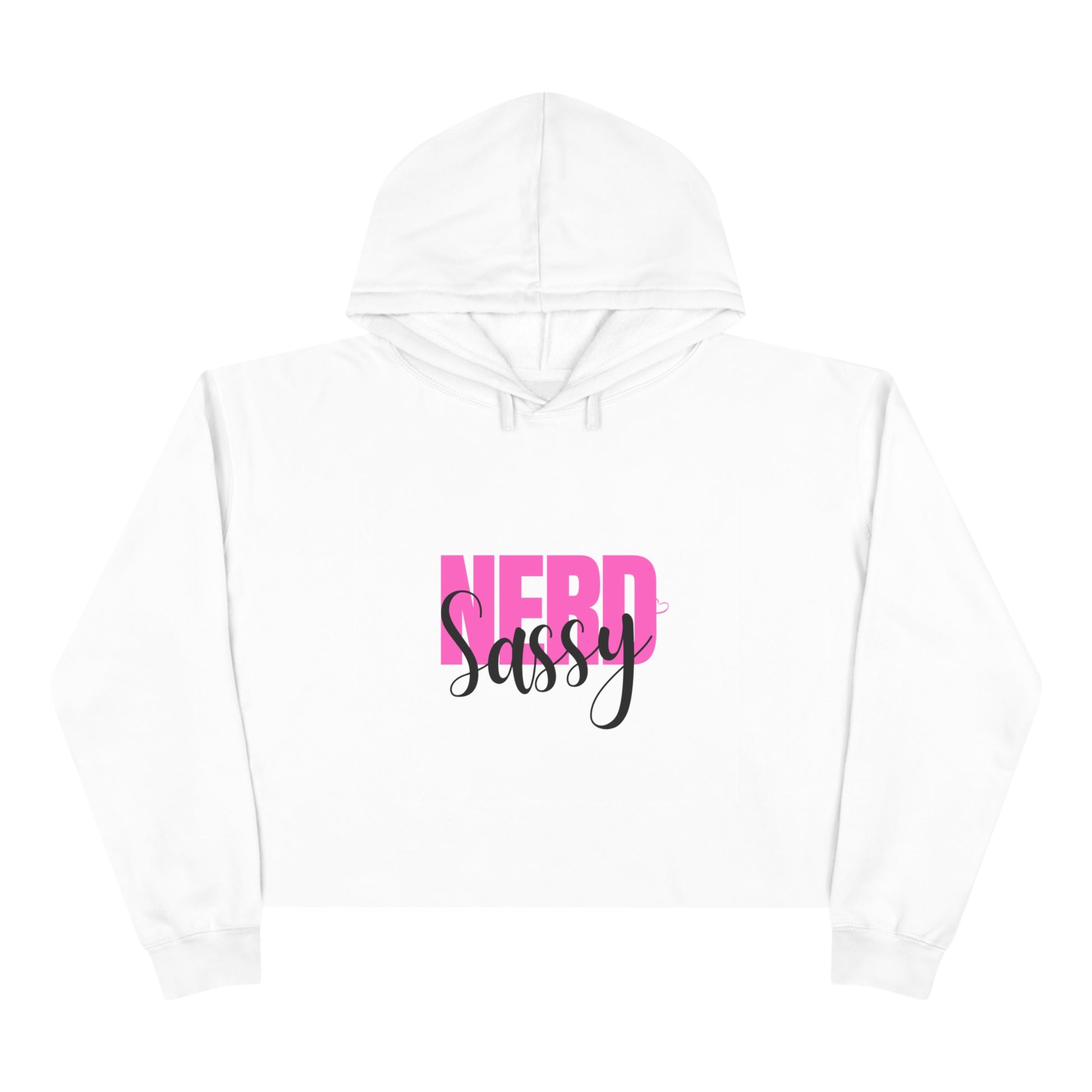 Sassy Nerd Crop Hoodie (White) - The Nerd Brands