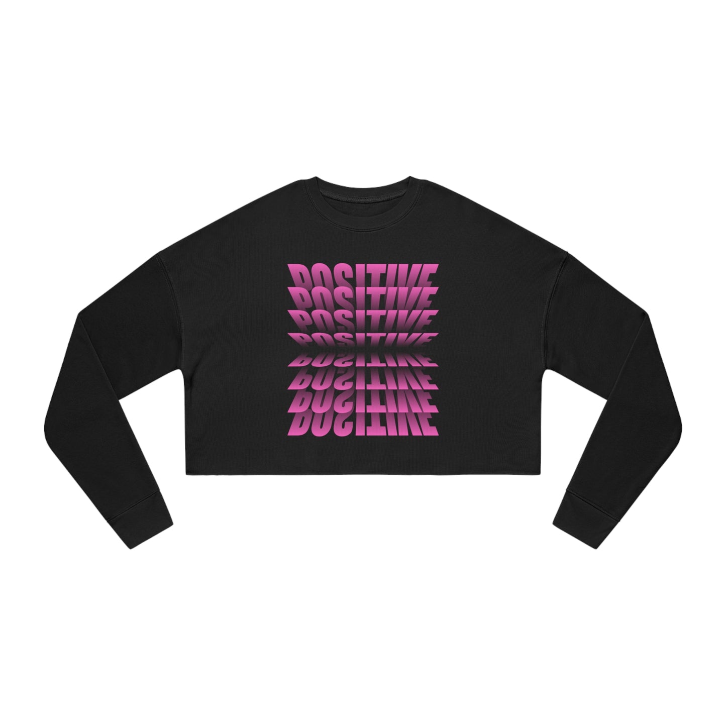 Positivity Cropped Sweatshirt (Black) - The Nerd Brands