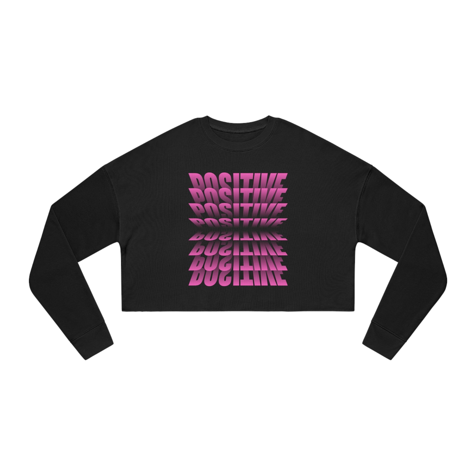 Positivity Cropped Sweatshirt (Black) - The Nerd Brands