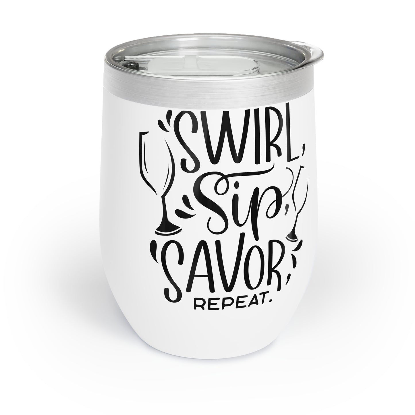 Swirl Sip Savor Repeat - Stainless Steel Wine Tumbler | The Nerd Brands - The Nerd Brands