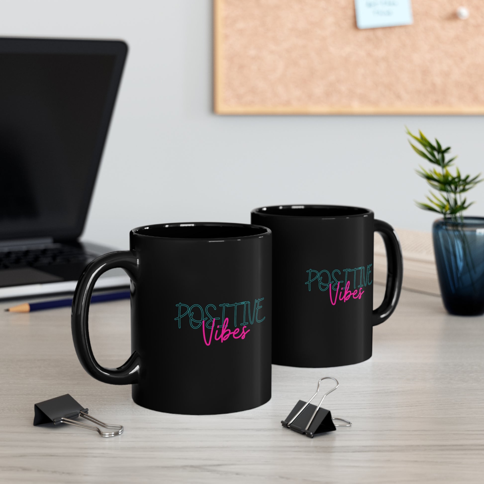 Positive Vibes 11oz Black Mug - The Nerd Brands