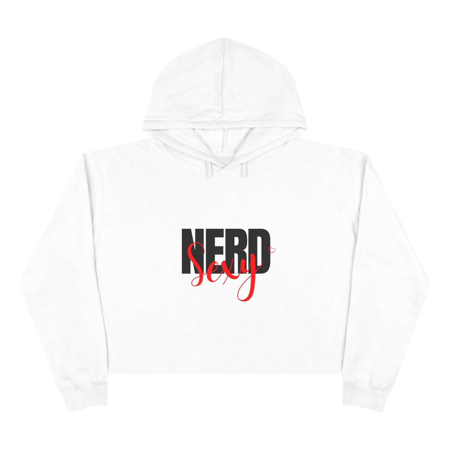 Sexy Nerd Crop Hoodie (White) - The Nerd Brands