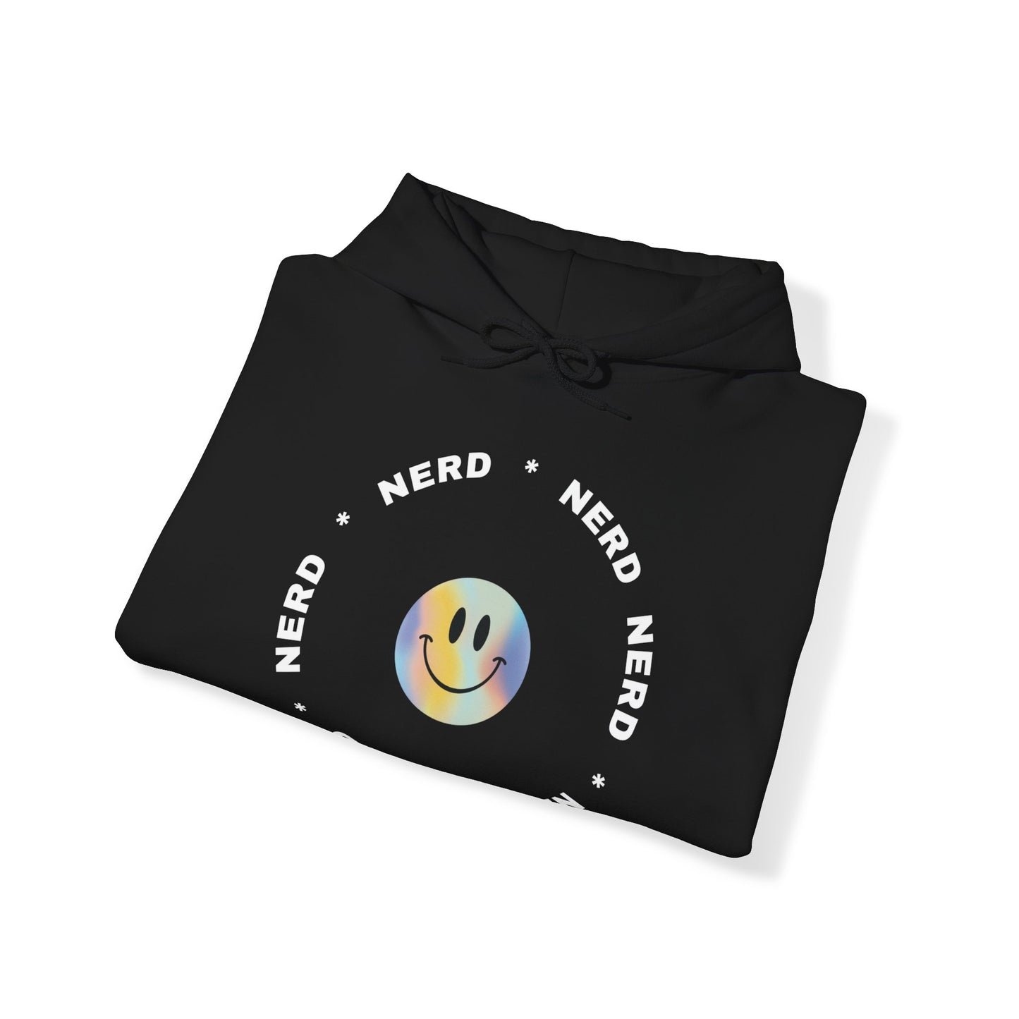 Smiley Nerd Hooded Sweatshirt (Black) - The Nerd Brands