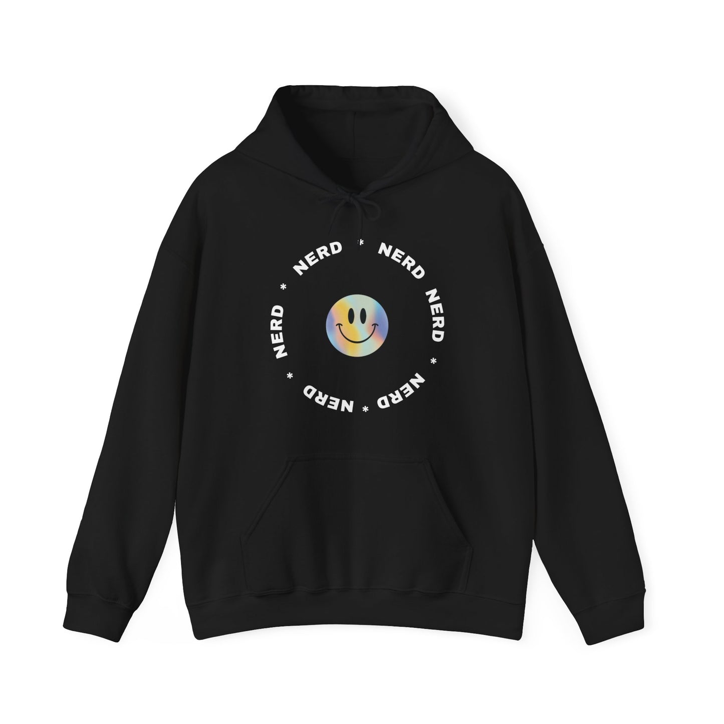 Smiley Nerd Hooded Sweatshirt (Black) - The Nerd Brands