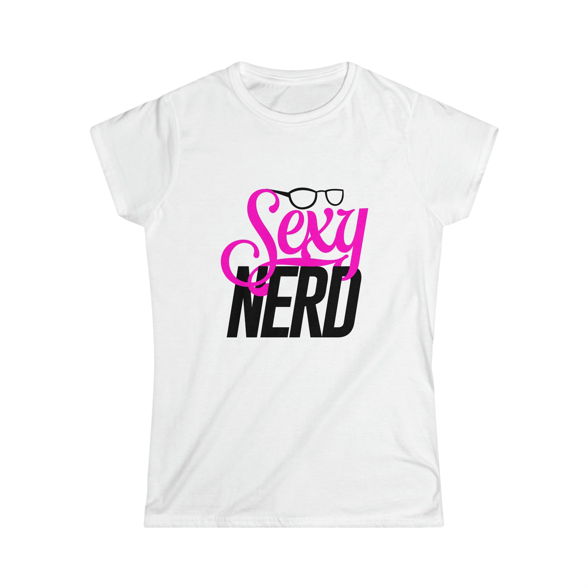 White Sexy Nerd T- Shirt