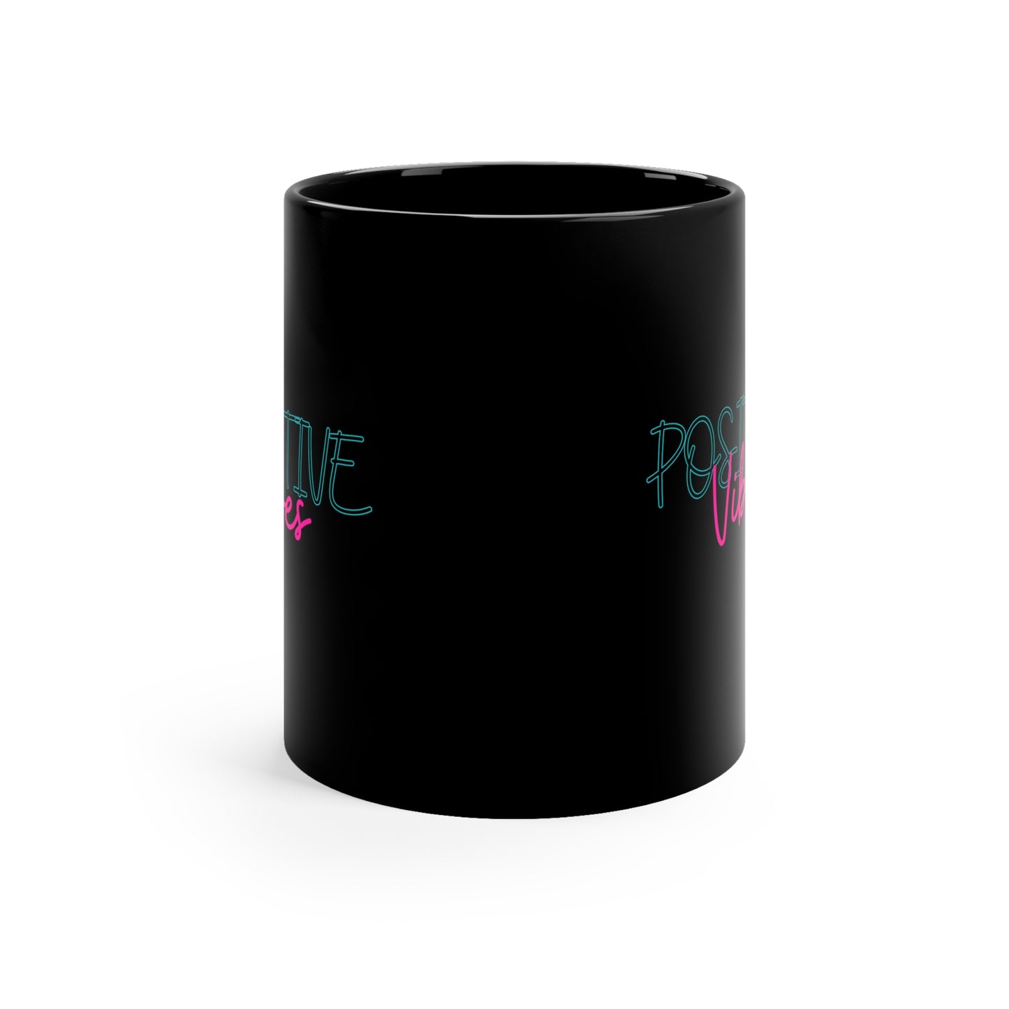 Positive Vibes 11oz Black Mug - The Nerd Brands