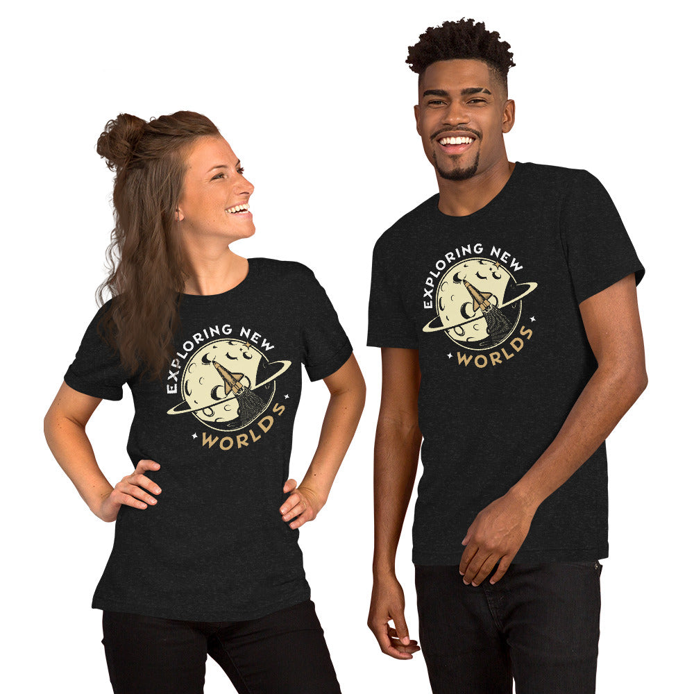 "Exploring New Worlds" Unisex Cotton T-Shirt - The Nerd Brands